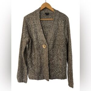 Galley-Go Brown Cardigan. Long sleeve. Snap button.